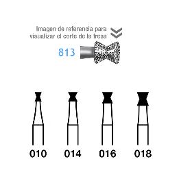 Fresas Diamante 813-314 FG grano medio 107 micras Komet - Caja de 5 unidades