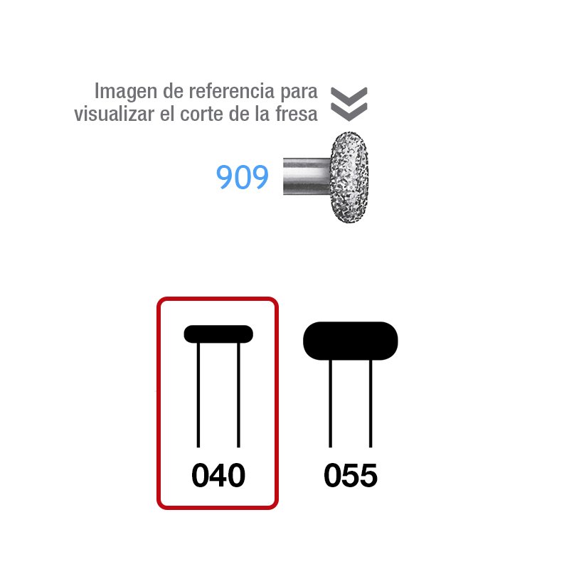 Fresas Diamante 909-040 Komet - Caja de 5 unidades. Para turbina.