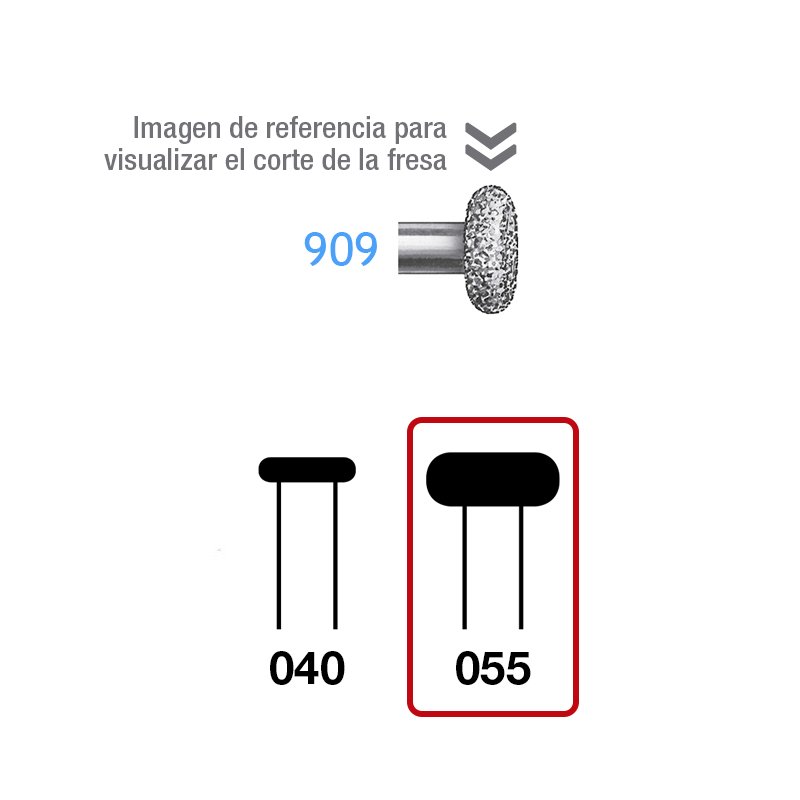 Fresas Diamante 909-055 Komet - Caja de 5 unidades. Para turbina.