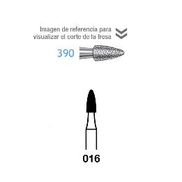 Fresas Diamante 390-314-016 FG grano medio 107 micras Komet - Caja de 5 unidades. Para turbina.