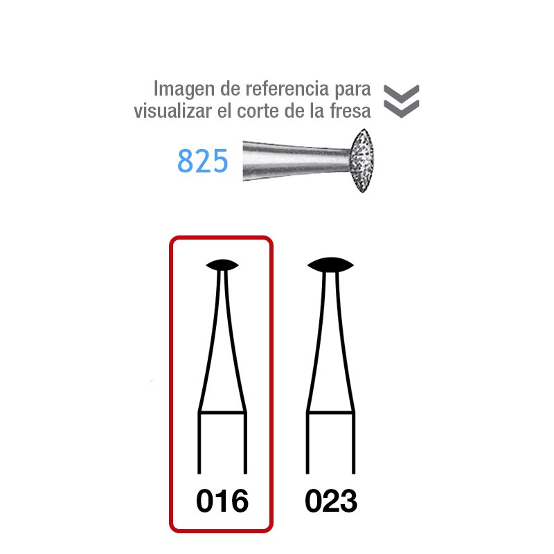 Fresas Diamante 825-314-016 FG grano medio 107 micras Komet - Caja de 5 unidades. Para turbina.