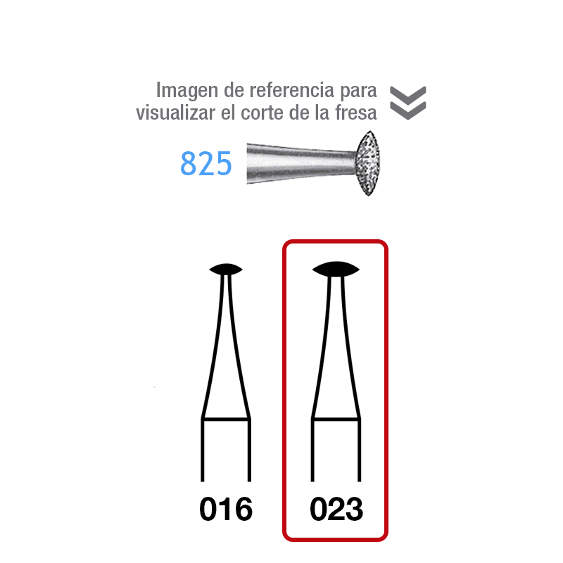 Fresas Diamante 825-314-023 FG grano medio 107 micras Komet - Caja de 5 unidades. Para turbina