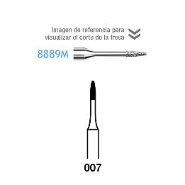 FRESAS 8889M-314-007 FG aro rojo grano fino 46 micras Komet - Caja de 5 unidades. Para turbina. 