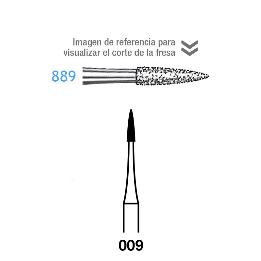 FRESAS 889-314-009 FG grano medio 107 micras Komet - Caja de 5 unidades. Para turbina. 