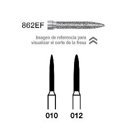 Fresa Diamante 862EF-314 FG aro amarillo grano extra-fino 25 micras Royal Dent - Caja de 5 unidades. Para turbina.