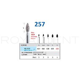 Fresa Diamentada Grano Grueso FG 257 023-5 Llama Horico - Blister 5 unidades, Longitud activa 5 mm.