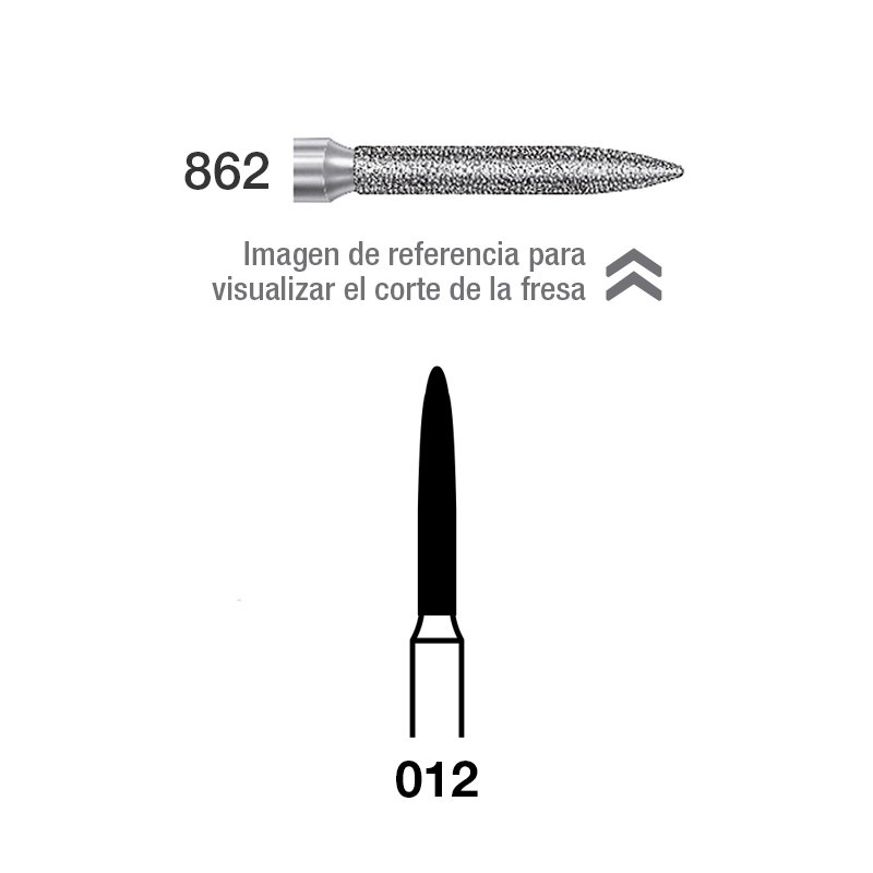 Fresas Diamante 862-012 Komet - Caja de 5 unidades. Para turbina.