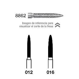 Fresas diamante 8862-314--862F FG aro rojo grano fino 46 micras Royal Dent - Caja de 5 unidades. Para turbina.