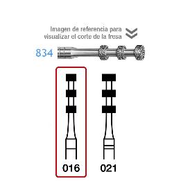 Fresas Diamante 834-314-016 FG grano medio 107 micras Komet - Caja de 5 unidades. Para turbina