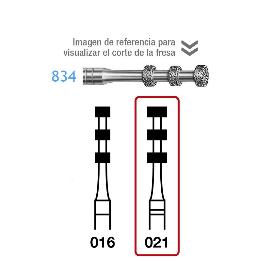 Fresas Diamante 834-314-021 FG grano medio 107 micras Komet - Caja de 5 unidades. Para turbina.