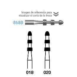  Fresas Diamante 868B FG grano medio 107 micras Komet - Caja de 5 unidades. Para turbina 