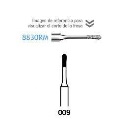 FRESAS 8830RM-314-009 FG aro rojo grano fino 46 micras Komet - Caja de 5 unidades. Para turbina