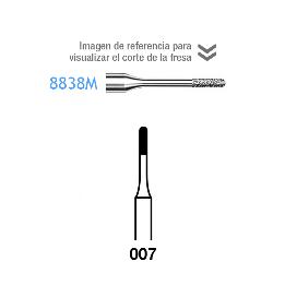 FRESAS 8838M-314-007 FG aro rojo grano fino 46 micras Komet - Caja de 5 unidades. Para turbina