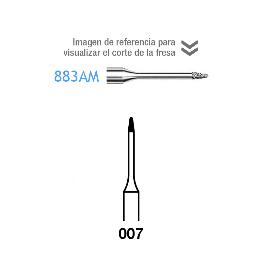  Fresas Diamante 883AM-314-007 FG grano medio 107 micras Komet - Caja de 5 unidades. Para turbina