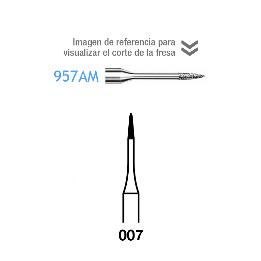  Fresas Diamante 957AM-314-007 FG grano medio 107 micras Komet - Caja de 5 unidades. Para turbina