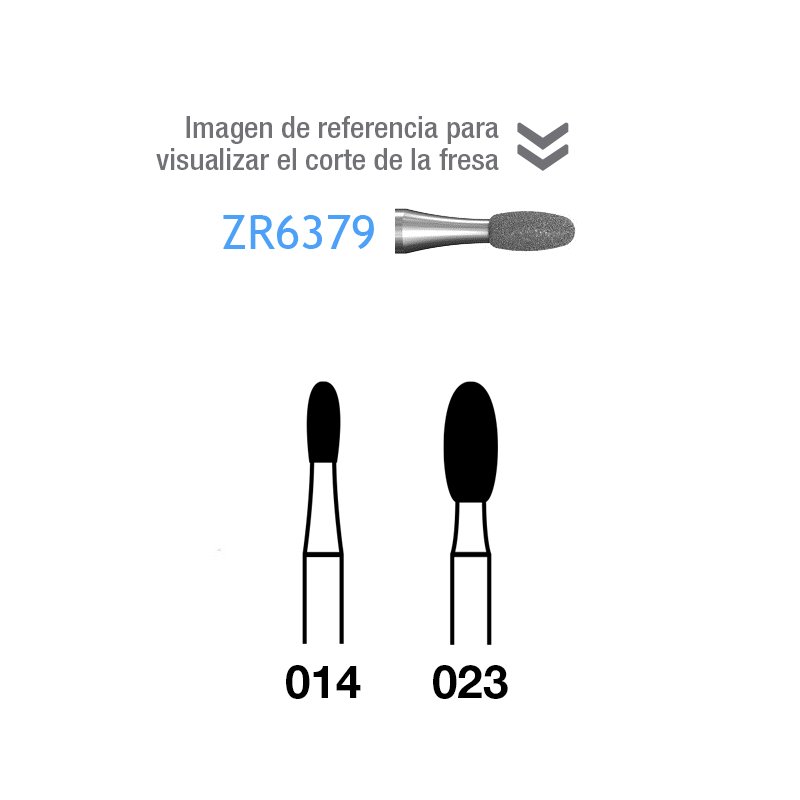 Fresas Diamante ZR6379 Komet - Caja de 5 unidades. Para turbina. Especial para circonio.