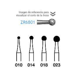 Fresas Diamante ZR6801 Komet - Caja de 5 unidades. Para turbina. Especial para circonio.