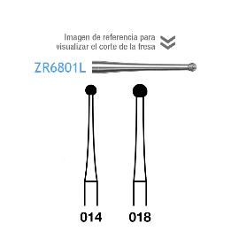Fresas Diamante ZR6801L-315 Komet - Caja de 5 unidades. Para turbina, tallo largo. Especial para circonio.