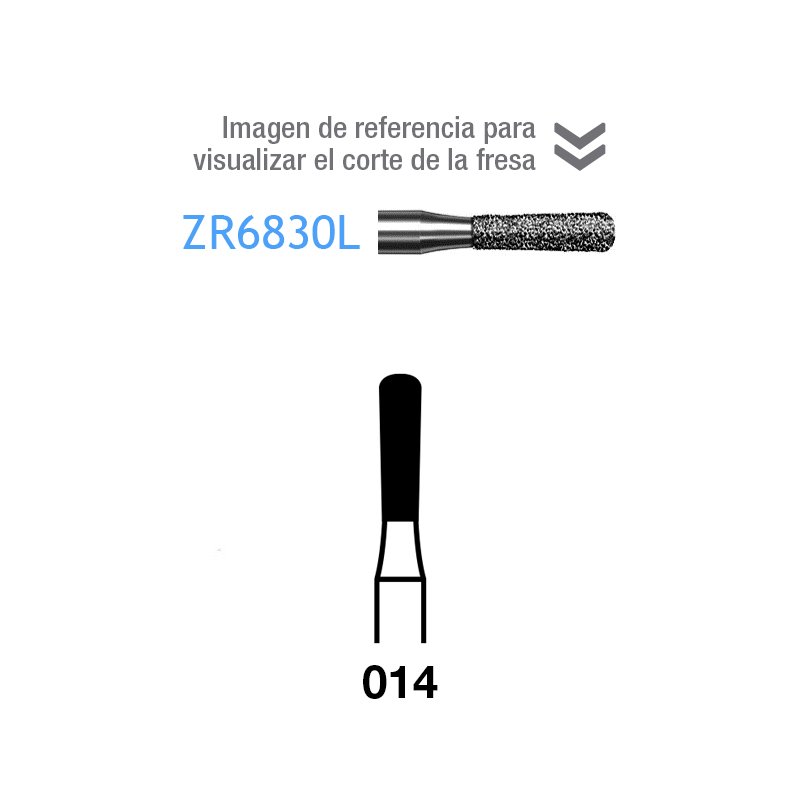 Fresas Diamante ZR6830L-014 Komet - Caja de 5 unidades. Para turbina. Especial para circonio.