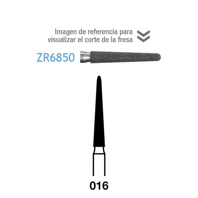 Fresas Diamante ZR6850-016 Komet - Caja de 5 unidades. Para turbina. Especial para circonio.