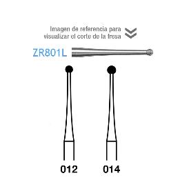 Fresas Diamante ZR801L-315 Komet - Caja de 5 unidades. Para turbina, tallo largo. Especial para circonio.