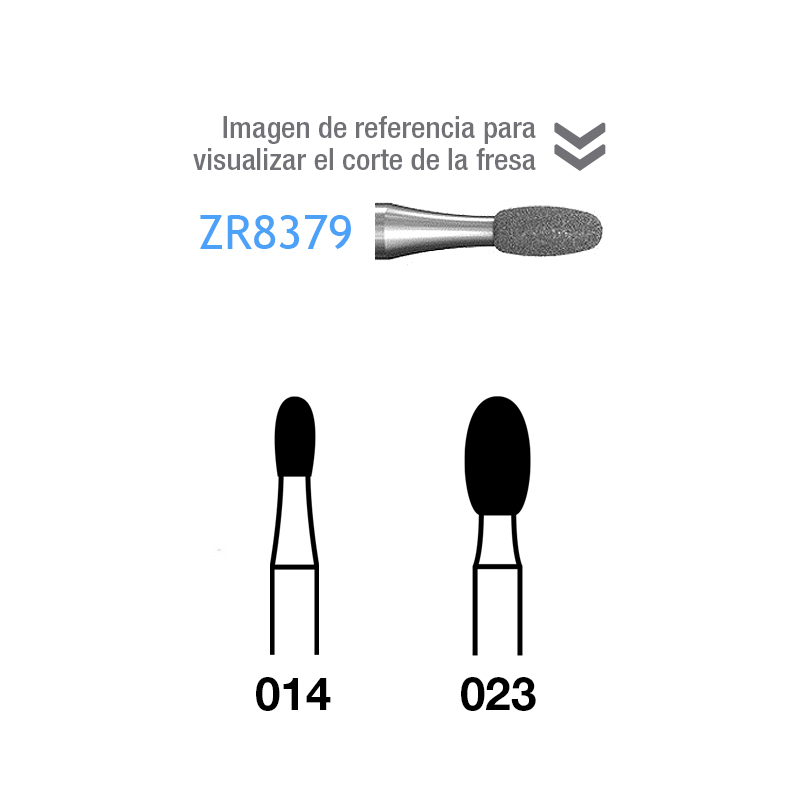 Fresas Diamante ZR8379 especial para circonio Komet - Caja de 5 unidades. Para turbina.