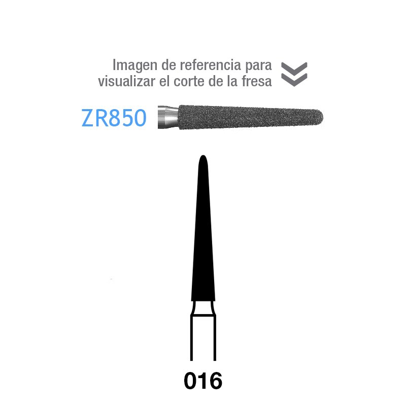 Fresas Diamante ZR850-016 Komet - Caja de 5 unidades. Para turbina. Especial para circonio.