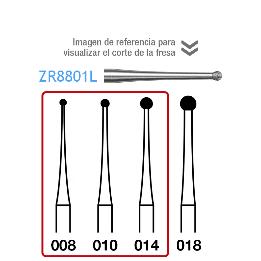 Fresas Diamante ZR8801L Komet - Caja de 5 unidades. Para turbina, tallo largo. Especial para circonio.