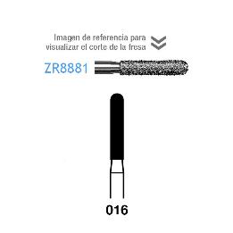 Fresas Diamante ZR8881-315-016 Komet - Caja de 5 unidades. Para turbina, tallo largo. Especial para circonio.