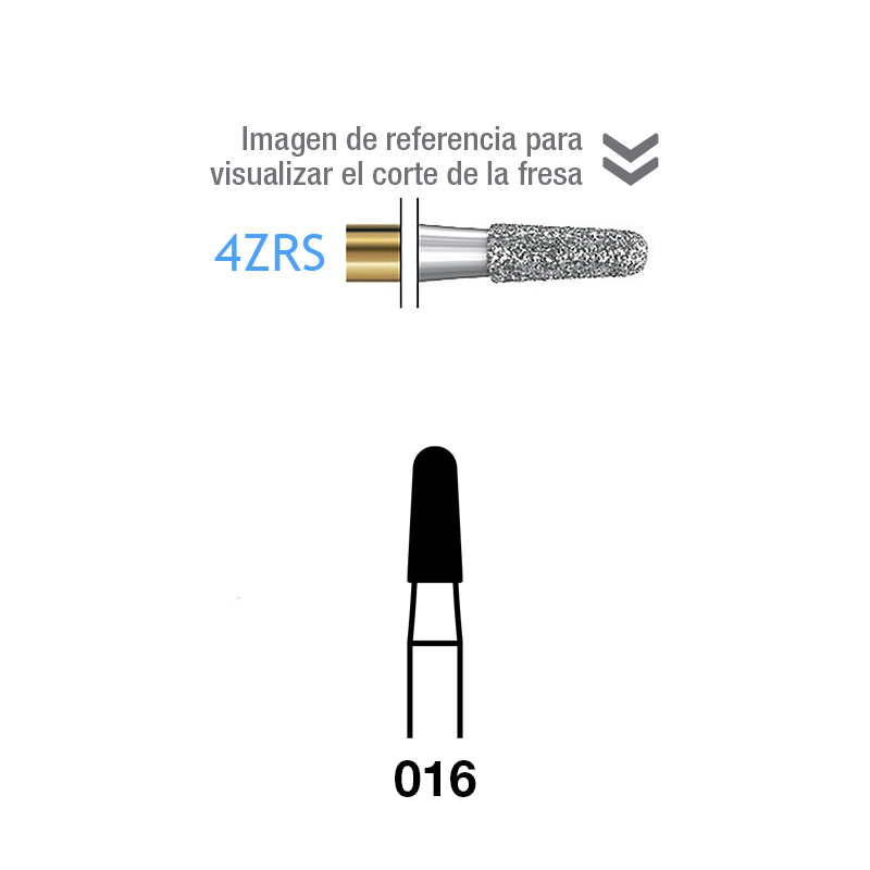 Fresas para Circonio Diamante 4ZRS-314-016 FG grano medio 107 micras Komet - 