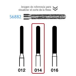 Fresas Diamante S6882-314-014 FG dorada grano grueso Serie 2000 170 micras  Komet - Caja de 5 unidades. Para turbina