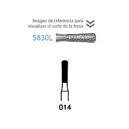 Fresas diamante 5830L-314-014 FG aro negros grano super grueso 181 micras Komet Komet - Caja de 5 unidades.