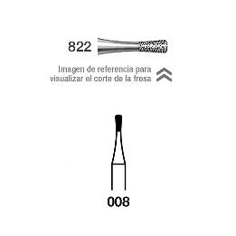 FRESAS Diamante 822 809-014-008 FG grano medio 107 micras Royal Dent - Caja de 5 unidades. Para turbina.