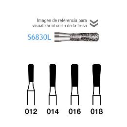 Fresa diamante S6830L FG dorada grano grueso Serie 2000 170 micras  Komet - 