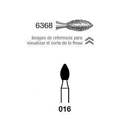 FRESAS diamante 6368 830G-016 FG aro verde grano grueso 151 micras Royal Dent - Caja de 5 unidades. Para turbina.