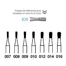 Fresas Diamante 830 FG grano medio 107 micras Komet - Caja de 5 unidades. Para turbina.