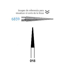 Fresas Diamante 6859-314-018 FG aro verde grano grueso 151 micras Komet - Caja de 5 unidades. Para turbina.
