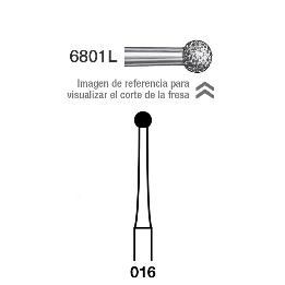 Fresas Diamante 6801L-314 801LG-016 FG aro dorado grueso 151 micras  Royal Dent - Caja de 5 unidades. Para turbina.