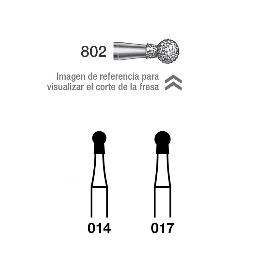 Fresa Diamante 802-314 FG grano medio 107 micras  Royal Dent - Caja de 5 unidades. Para turbina.