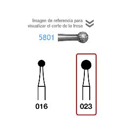 Fresas Diamante 5801-314-023 FG aro negro grano super grueso 181 micras Komet - Caja de 5 unidades.