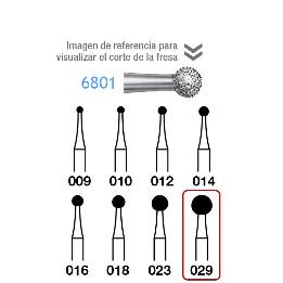 Fresas Diamante 6801-314-029 Komet - Caja de 5 unidades. Para turbina.