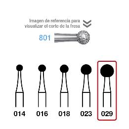 Fresas Diamante 801-314-029 FG Komet - Caja de 5 unidades. Para turbina.