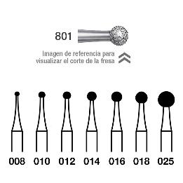 Fresas Diamante 801-314 FG Royal Dent - Caja de 5 unidades. Para turbina.
