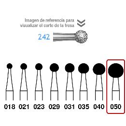 Fresas para cirugía Diamante 242-104-050 FG grano medio 107 micras Komet - Caja de 5 unidades. Para Pieza de Mano