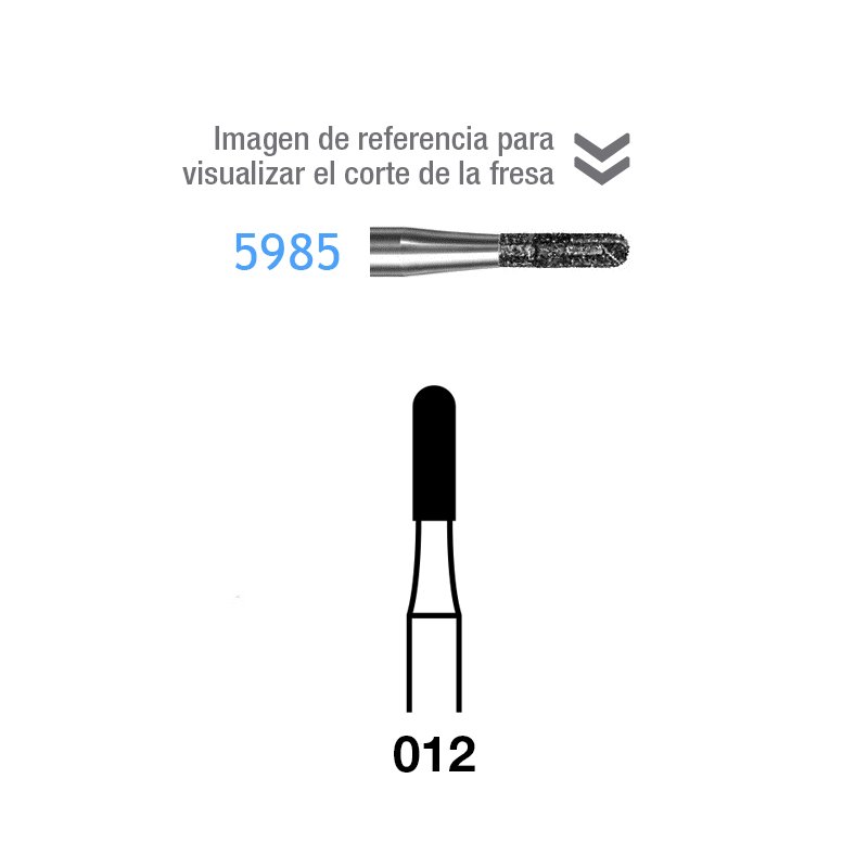 Fresas Diamante 5985-314-012 FG aro negro grano super grueso 181 micras Komet - Caja de 5 unidades. Para turbina.