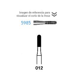 Fresas Diamante 5985-314-012 FG aro negro grano super grueso 181 micras Komet - Caja de 5 unidades. Para turbina.