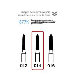 Fresas diamante 877K-314-012 Komet - Caja de 5 unidades. Para turbina.
