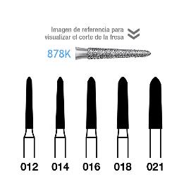 Fresas Diamante 878K Komet - Caja de 5 unidades. Para turbina.