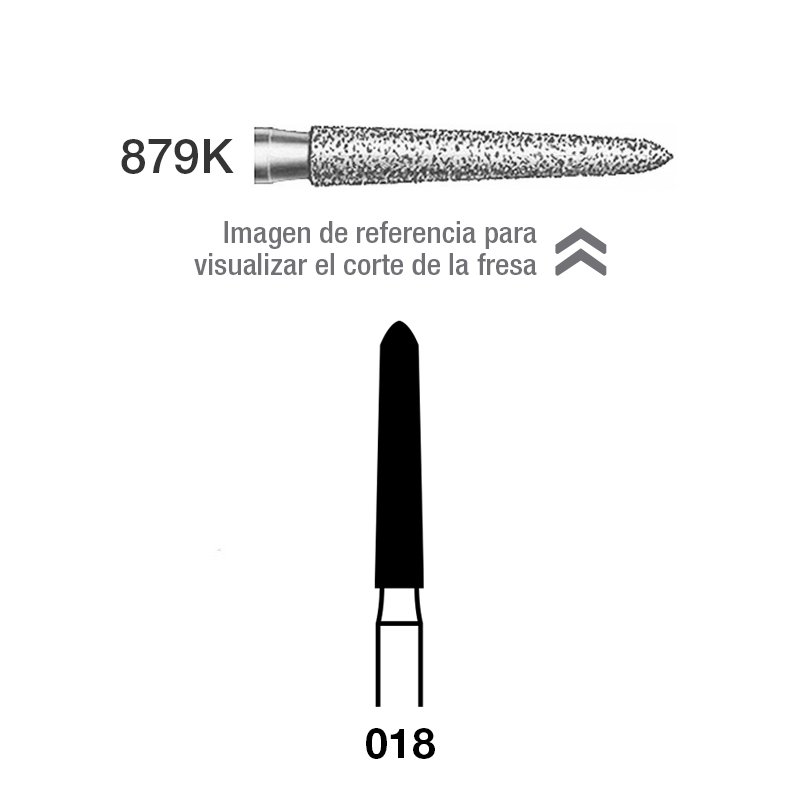 FRESAS Diamante 879K-314-018 FG  Royal Dent - Caja de 5 unidades. Para turbina.