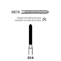 FRESAS Diamante 6879 869G 014 FG aro verde grano grueso 151 micras Royal Dent - Caja de 5 unidades. Para turbina.